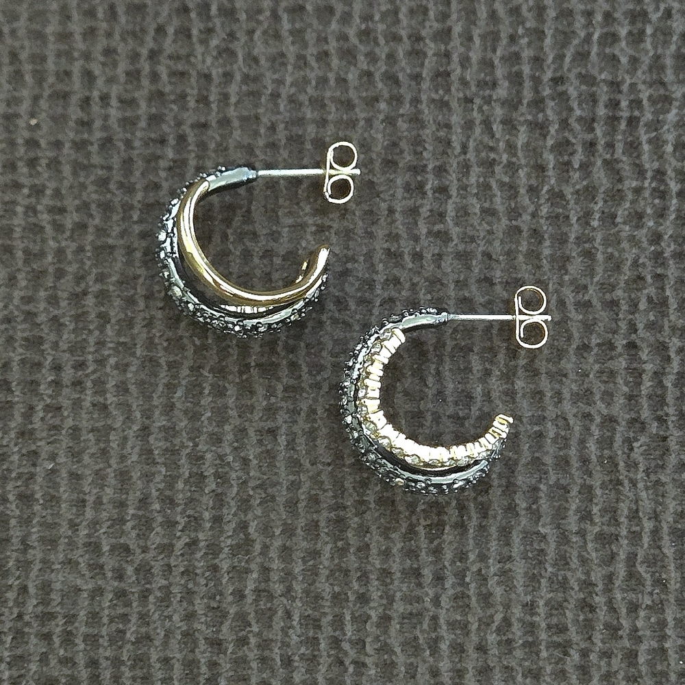 ✨️HP✨️ Alexis Bittar Crystal💎 Orbit 3-Row Hoop Earrings - Picture 4 of 16